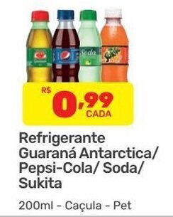Supermercados Condor Refrigerante Guarana Antarctica/ Pepsi Cola/ Soda/ Sukita 200ml oferta