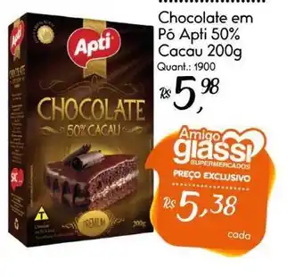 Giassi Supermercados Chocolate Em Pó Apti 50% Cacau 200g oferta