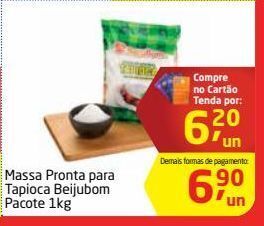 Tenda Atacado Massa pronta para tapioca beijubom pacote 1kg oferta
