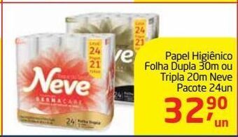 Tenda Atacado Papel higiênico folha dupla 30m ou tripla 20m neve pacote 24un oferta