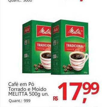 Café em pó torrado e moido melitta