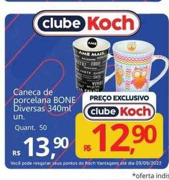 Supermercados Koch Caneca de porcelana bone diversas oferta