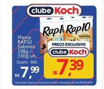 Supermercados Koch Massa rap10 sabores oferta