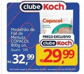 Supermercados Koch Medalhão de filé de merluza copacol oferta