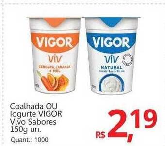 Supermercados Koch Coalhada ou iogurte vigor vivo sabores oferta