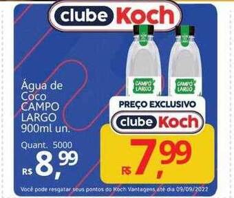 Supermercados Koch Agua de coco campo largo oferta