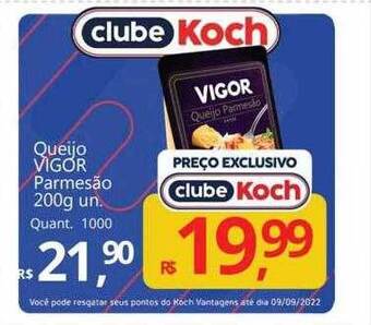 Supermercados Koch Queijo vigor parmesão oferta