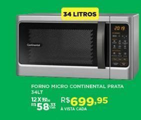 DB Supermercados Forno microondas continental prata 34l oferta