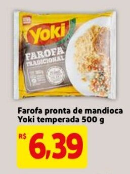 Mercado Extra Farofa Pronta de Mandioca Yoki temperada 500g oferta