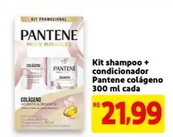 Mercado Extra Kit Shampoo + Condicionador Pantene Colageno 300ml cada oferta