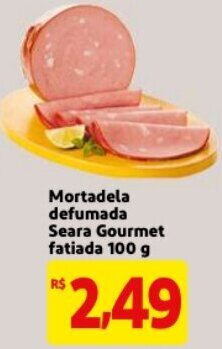 Mercado Extra Mortadela Defumada Seara Gourmet fatiada 100g oferta