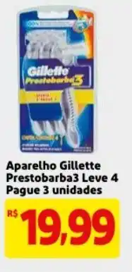 Mercado Extra Aparelho Gillette Prestobarba3 Leve 4 Pague 3 unidades oferta