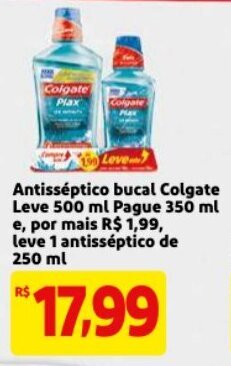 Mercado Extra Antisseptico Bucal Colgate leve 500ml pague 350ml e, por mais oferta