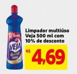 Mercado Extra Limpador multiuso Veja 500ml com 10% de desconto oferta