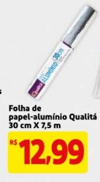 Mercado Extra Folha de Papel Aluminio Qualita 30cmx7.5m oferta