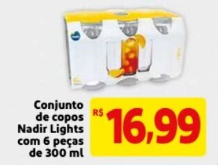 Conjunto de copos Nadir Lights com 6 pecas de 300ml
