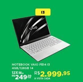 Notebook vaio fe14 i3 4gb/128gb