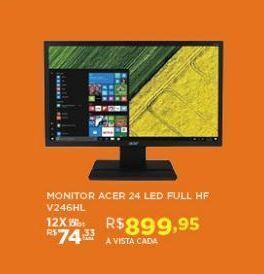 DB Supermercados Monitor acer 24" led full hf oferta