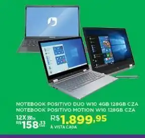 DB Supermercados Notebook positivo duo w10 4gb 128gb cza oferta