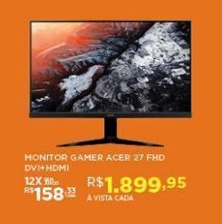 Monitor gamer acer 27" fhd dvi+hdmi