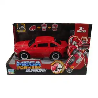 Carrinho transformável megaformers guardian corrida vermelho com ferramenta multikids - br1756