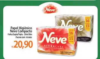 Atacadão Papel Higiênico Neve Compacto Folha Dupla Tripla 20m/30m oferta