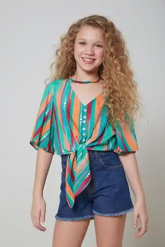 Blusa est listra zen oh, boy! verde teen