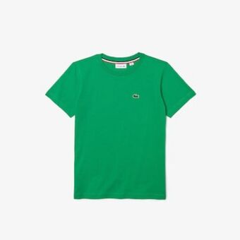 Camiseta infantil em jérsei de algodão com gola redonda