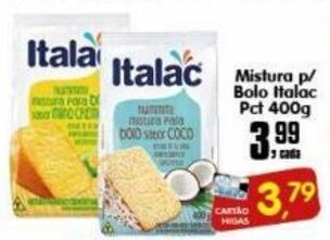 Higa's Supermercado Mistura p/ Bolo Italac pct 400g oferta