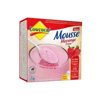 Mistura para mousse lowçucar zero açúcar sabor morango embalagem 25g