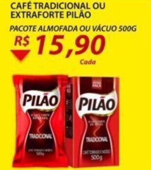 Assaí Atacadista Cafe Tradicional ou Extraforte Pilao 500g oferta