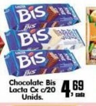 Higa's Supermercado Chocolate Bis Lacta cx c/20 Unids. oferta