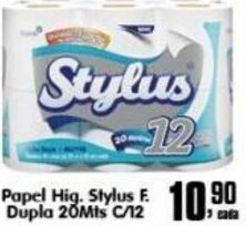 Higa's Supermercado Papel Hig. Stylus Folha Dupla 20mts c/12 oferta