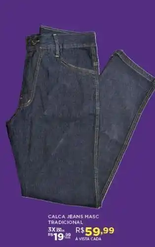 Calca jeans masculino tradicional