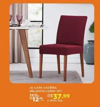 DB Supermercados Jogo de capa cadeira helancia vinho 2 pc oferta