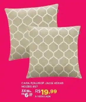 Capa de almofada jacq 45x45 nozes