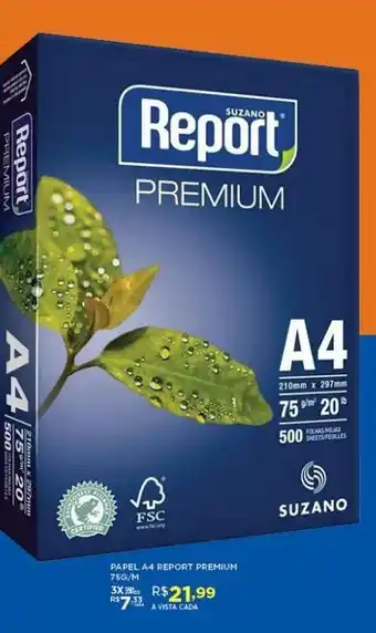 DB Supermercados Papel report a4 premium 75g/m 500folhas oferta