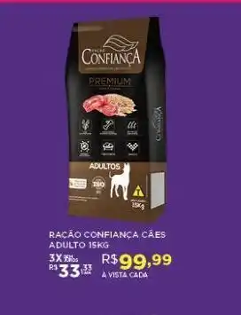 DB Supermercados Ração para cães confiança adulto 15kg oferta