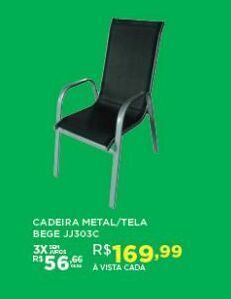 Cadeira metal /tela bege