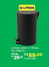 Lixeira inox c/pedal 12l