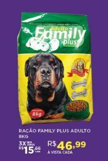DB Supermercados Ração para cães family plus adulto 8kg oferta