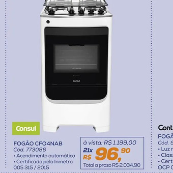 Lojas Colombo Fogão oferta