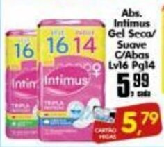 Higa's Supermercado Abs. Intimus Gel Seca/ Suave c/ Abas Lv16 pg14 oferta