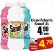 Higa's Supermercado Desinfetante Sanol 2L oferta