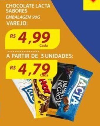 Assaí Atacadista Chocolate Lacta Sabores 90g oferta
