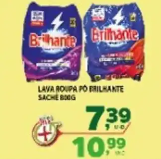 Araújo Supermercados Lava roupa po Brilhante Sache 800g oferta
