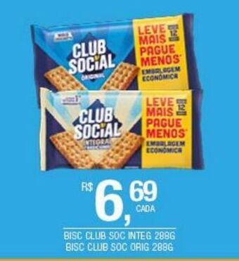 DB Supermercados Biscoito club social 288g oferta