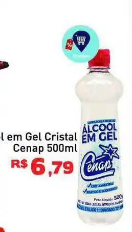 Tonin Superatacado álcool Em Gel Cristal Cenap 500ml oferta