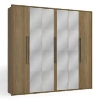 Lojas Certel Guarda roupa kappesberg cb2pm555 6 portas com espelho nogueira oferta