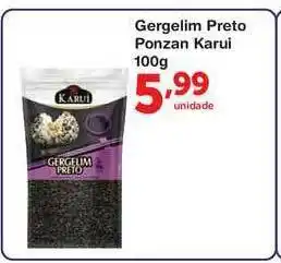Roldão Gergelim Preto Ponzan Karui 100g oferta